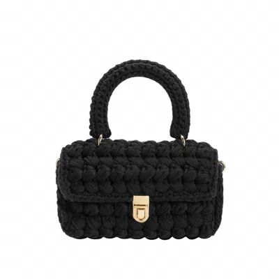Melie Bianco Avery Chenille Crossbody Bag In Black