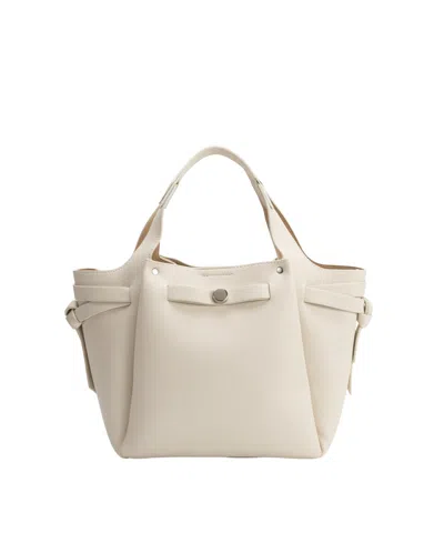 Melie Bianco Avril Medium Top Handle Satchel Handbag In Bone
