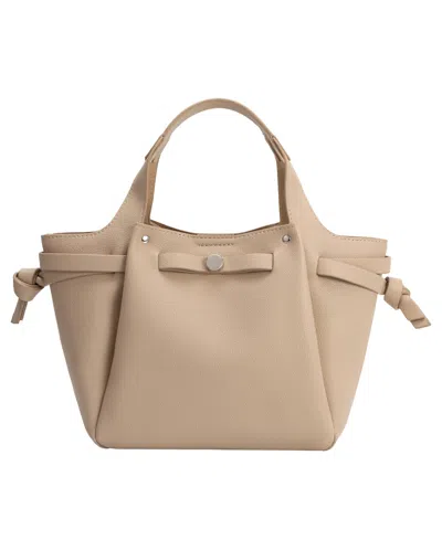 Melie Bianco Avril Medium Top Handle Satchel Handbag In Nude