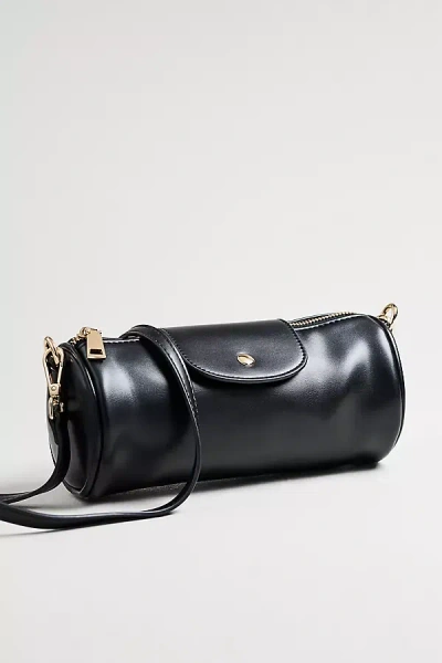 Melie Bianco Barrel Crossbody Bag In Black