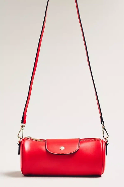 Melie Bianco Barrel Crossbody Bag In Red
