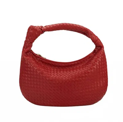 Melie Bianco Brigitte Large Shoulder Bag In Red In Brown