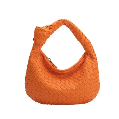 Melie Bianco Drew Small Recycled Vegan Top Handle Bag In Orange