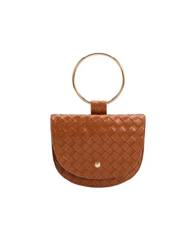Melie Bianco Felix Ring Top Handle Bag In Brown