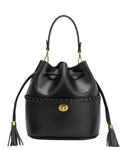 Melie Bianco Janae Small Top Handle Bucket Handbag In Black