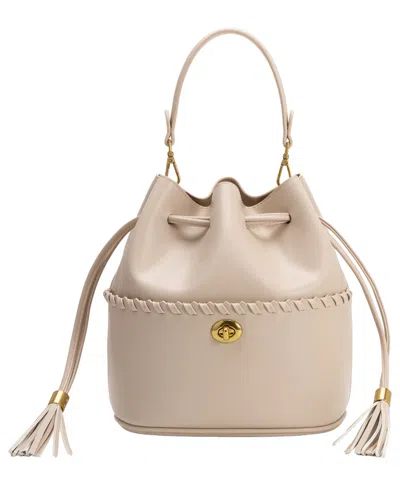 Melie Bianco Janae Small Top Handle Bucket Handbag In Bone