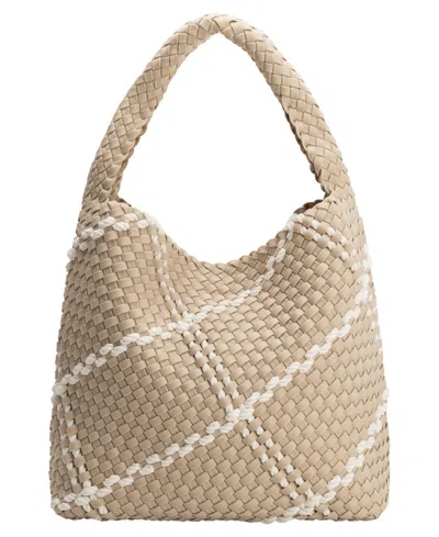 Melie Bianco Johanna Nylon Large Shoulder Handbag In Almond