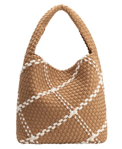 Melie Bianco Johanna Nylon Large Shoulder Handbag In Sand
