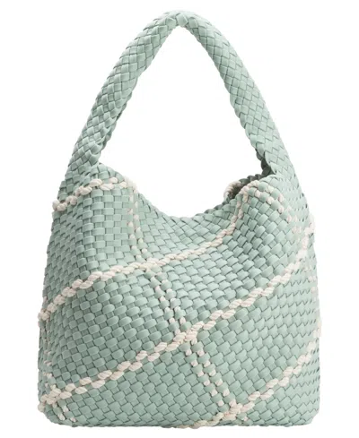 Melie Bianco Johanna Nylon Large Shoulder Handbag In Seafoam