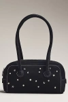 Melie Bianco Kennedy Faux-suede Studded Shoulder Bag In Black