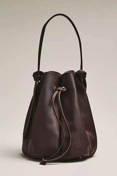 Melie Bianco Laguna Cinched Vegan Leather Bucket Bag In Burgundy