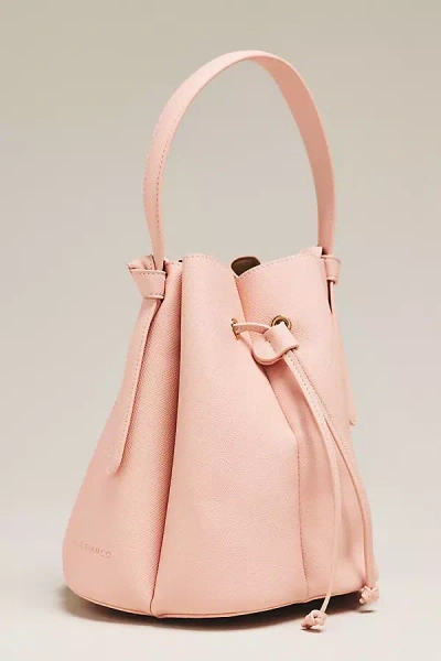 Melie Bianco Laguna Cinched Vegan Leather Bucket Bag In Pink