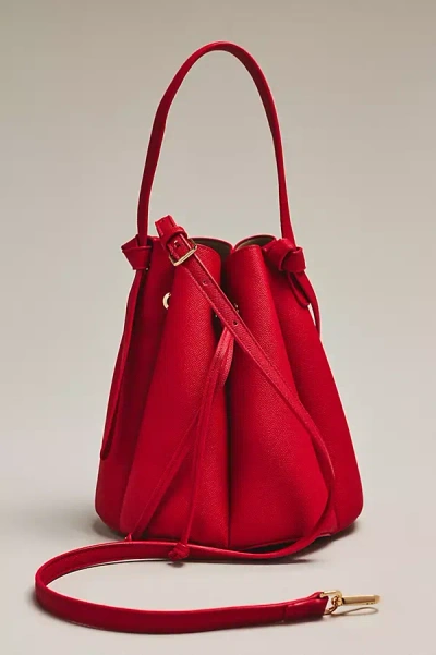 Melie Bianco Laguna Cinched Vegan Leather Bucket Bag In Red