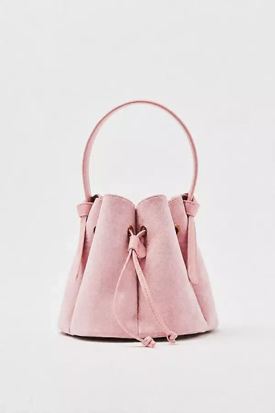 Melie Bianco Laguna Faux Suede Mini Bucket Bag In Pink