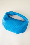 Melie Bianco Larissa Woven Faux-leather Shoulder Bag In Blue