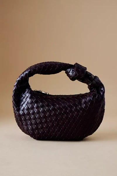 Melie Bianco Larissa Woven Faux-leather Shoulder Bag In Brown