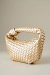 Melie Bianco Larissa Woven Faux-leather Shoulder Bag In Gold