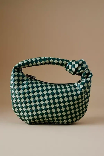 Melie Bianco Larissa Woven Faux-leather Shoulder Bag In Green