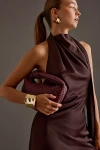 Melie Bianco Larissa Woven Faux-leather Shoulder Bag In Purple