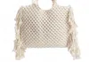 Melie Bianco Lilibeth Cream Crotchet Tote Bag In Beige In Sand