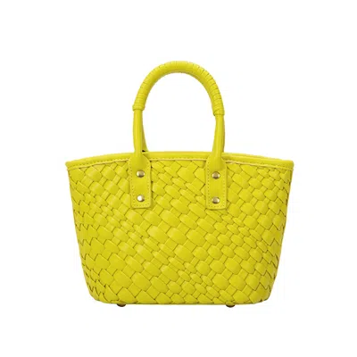 Melie Bianco Maddy Small Faux Leather Crossbody Bag In Lime