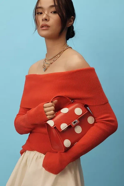 Melie Bianco Maisel Faux-leather Top-handle Bag In Red