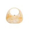Melie Bianco Maribel Marble Top Handle Bag In Natural In Gold