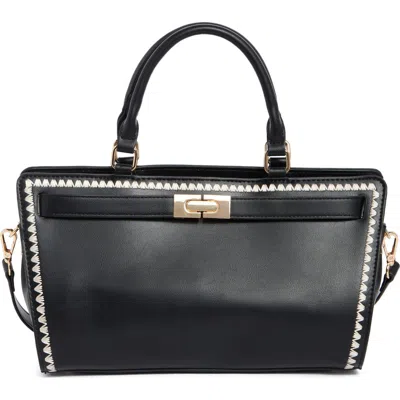 Melie Bianco Neema Top Zip Handbag In Black