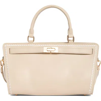 Melie Bianco Neema Top Zip Handbag In Nude