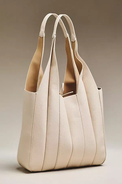 Melie Bianco Quilted Vegan Leather Harper Tote Bag In White