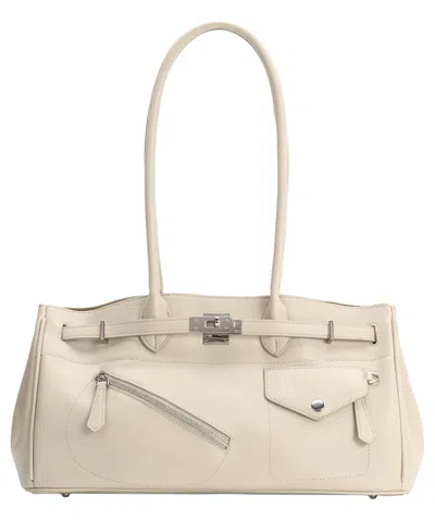 Melie Bianco Rocky Large Shoulder Handbag In Ivory