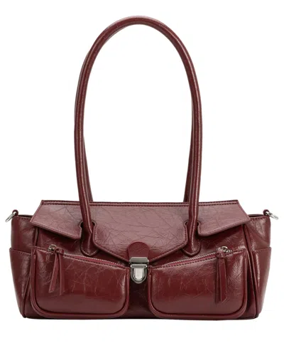 Melie Bianco Ruthie Large Shoulder Handbag In Burgundy