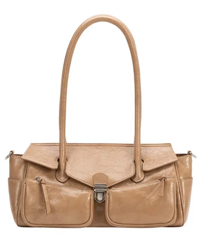 Melie Bianco Ruthie Large Shoulder Handbag In Tan