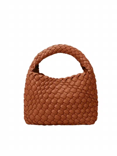 Melie Bianco Sylvie Small Recycled Vegan Top Handle Bag In Saddle In Brown