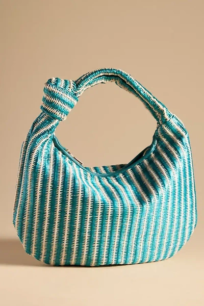 Melie Bianco The Brigitte Satchel By : Raffia Edition In Blue