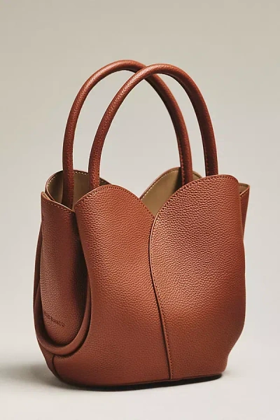 Melie Bianco Tulip Top-handle Crossbody Tote In Brown