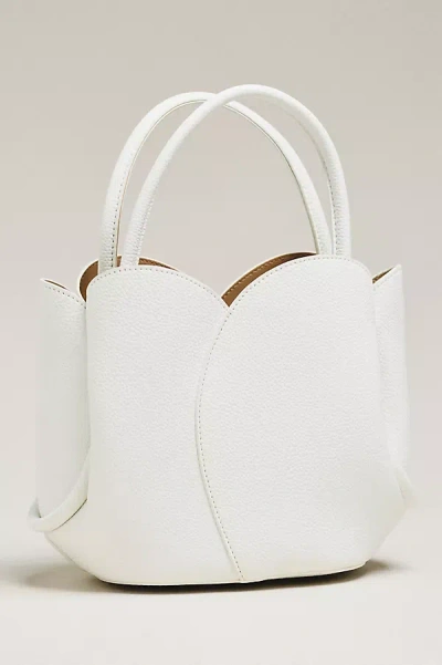 Melie Bianco Tulip Top-handle Crossbody Tote In White