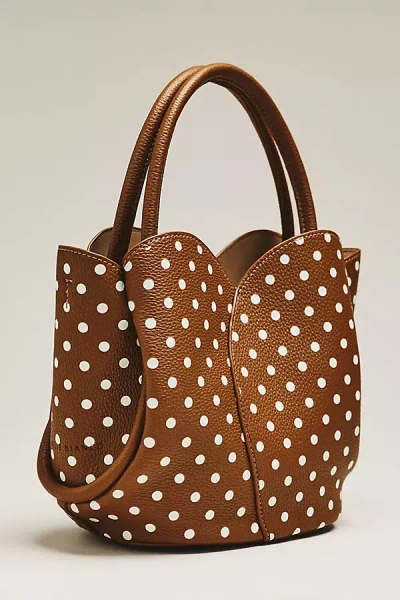 Melie Bianco Tulip Top-handle Crossbody Tote In Brown