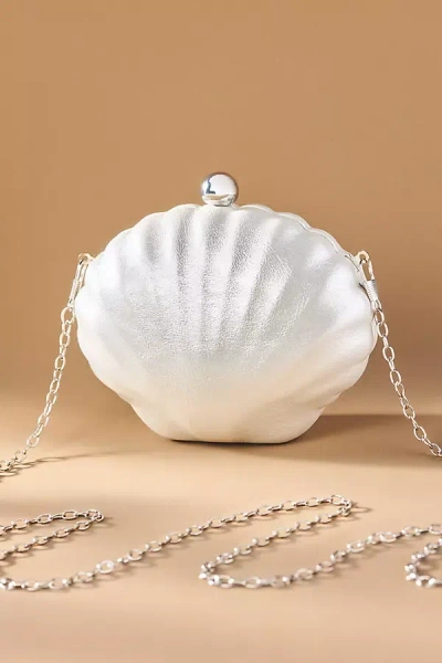 Melie Bianco Venus Pearl Crossbody Clutch Bag In White