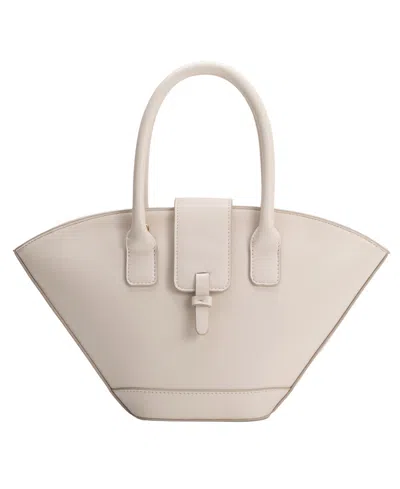 Melie Bianco Violet Large Crossbody Handbag In Ivory