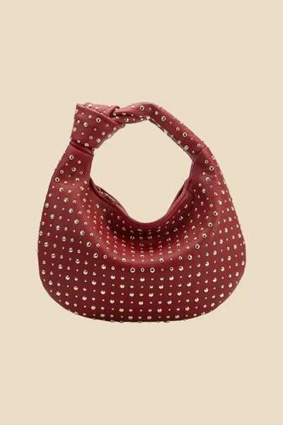 Melie Bianco Women's Brigitte Large Studded Shoulder Bag In Red