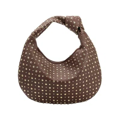 Melie Bianco Women's Brigitte Studded Shoulder Bag In Chocolate In Red