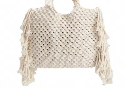Melie Bianco Women's Crotchet Tote Bag In Sand & Sea Cream In Neutral
