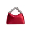Melie Bianco Women's Estela Velvet Top Handle Bag In Red In Red