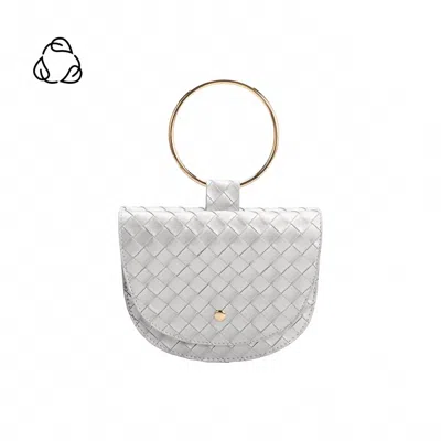 Melie Bianco Women's Felix Recycled Vegan Top Handle Bag In Silver In White