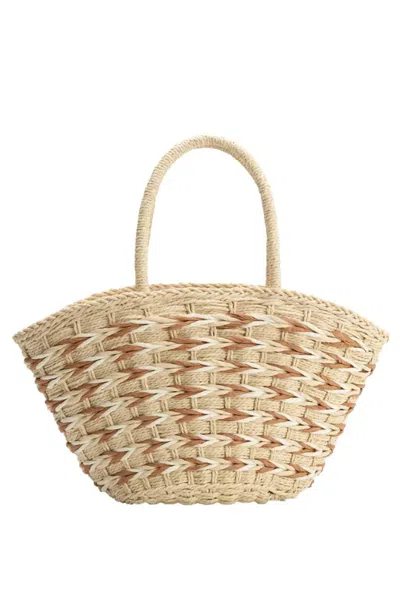 Melie Bianco Women's Lisbon Straw Vegan Tote Bag In Natural In White
