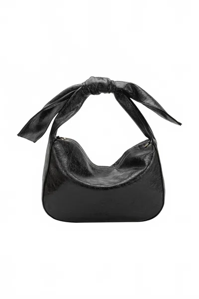 Melie Bianco Women's Marni Crinkle Bow Shoulder Bag In Black