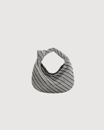 Melie Bianco Women's Mini Brigitte Raffia Hobo Bag In Obsidian In Black