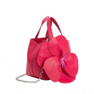 Melie Bianco Women's Monroe Flower Recycled Vegan Top Handle Bag In Fuchsia In Pink