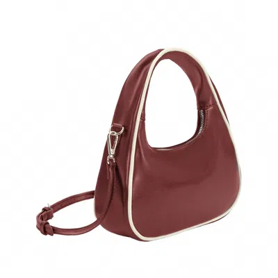 Melie Bianco Women's Sarita Recycled Vegan Leather Handbag In Burgundy In Red